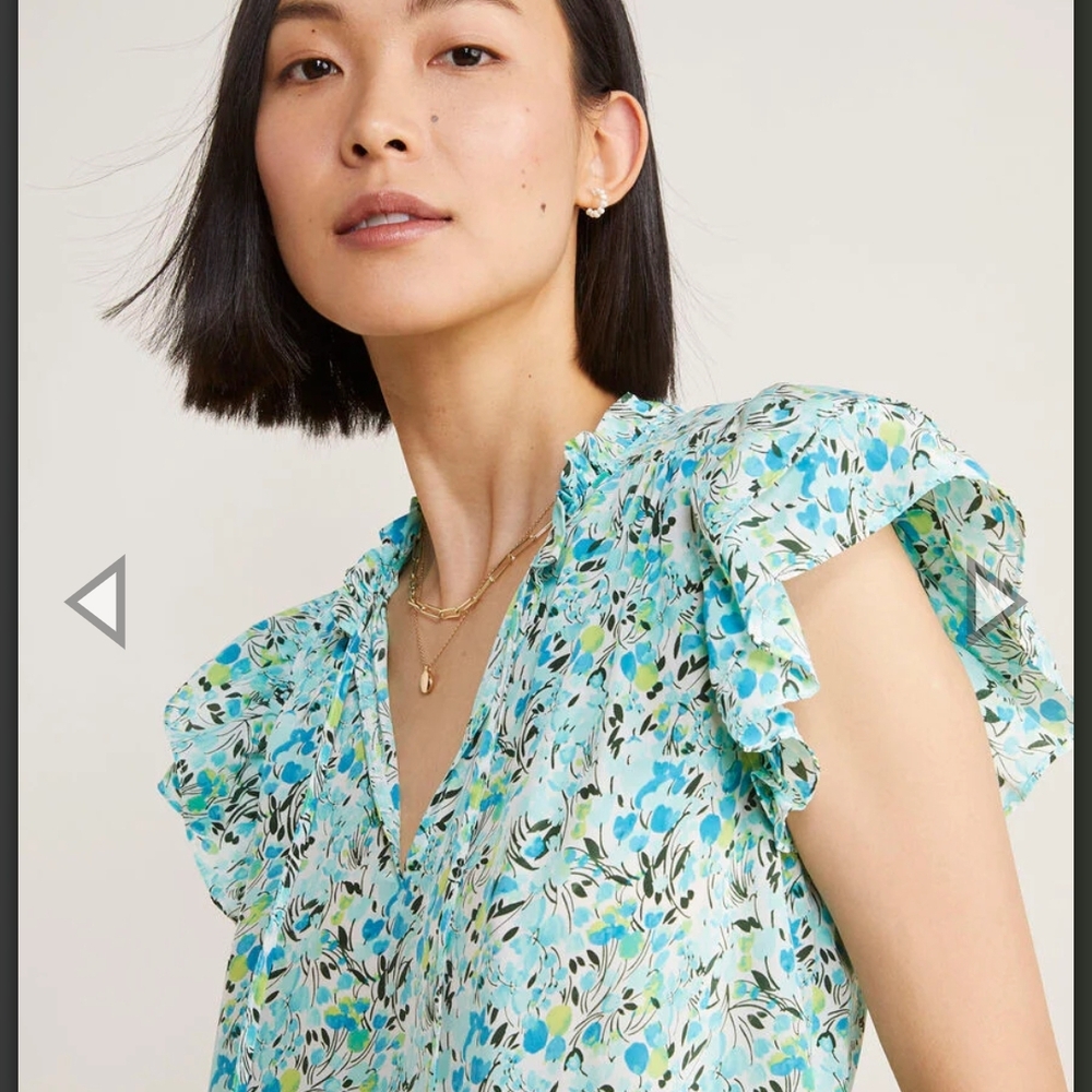 Vineyard Vines 100% Silk Floral Top - Picture 3 of 8